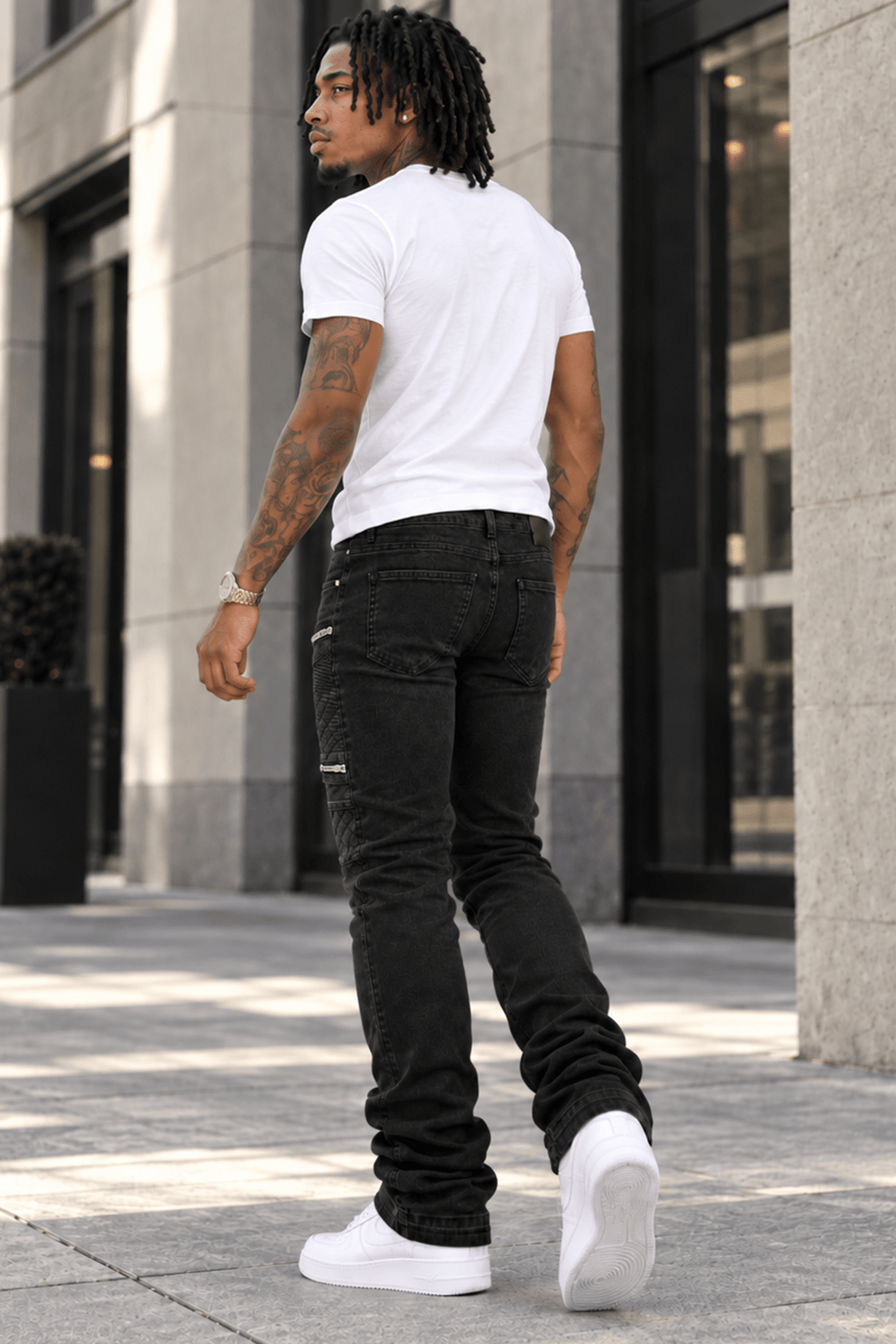 Ruthless Form Stacked Jeans (Jet Black) - Zamage