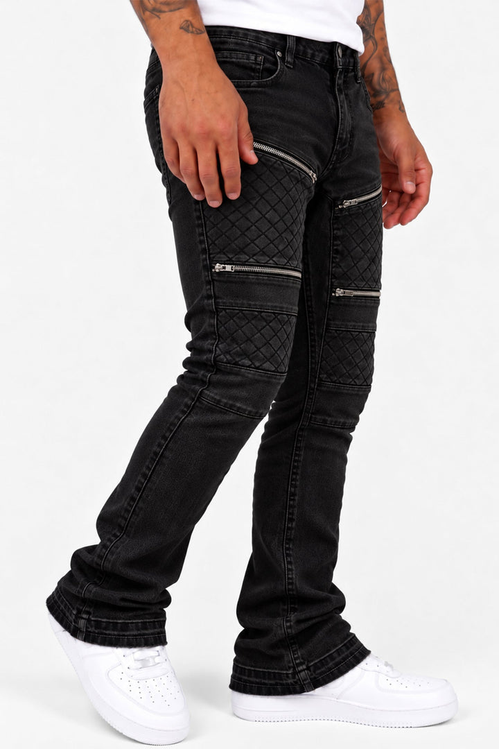 Ruthless Form Stacked Jeans (Jet Black) - Zamage