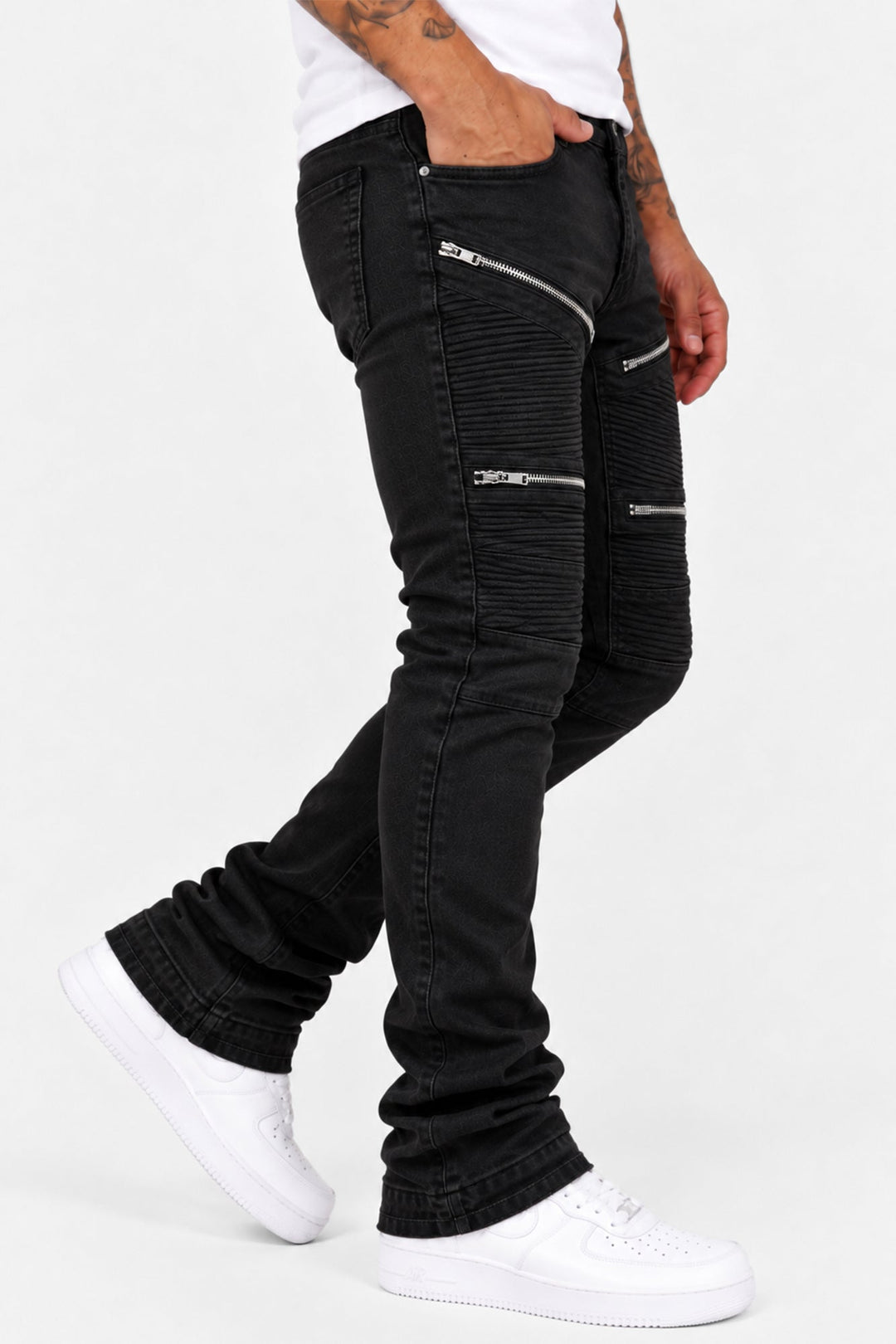 Ruthless Form Stacked Jeans (Jet Black) - Zamage