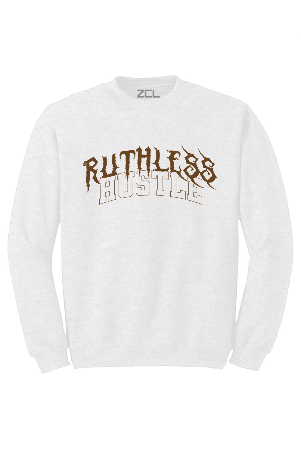 Ruthless Hustle Crewneck Sweatshirt (Brown Logo) - Zamage