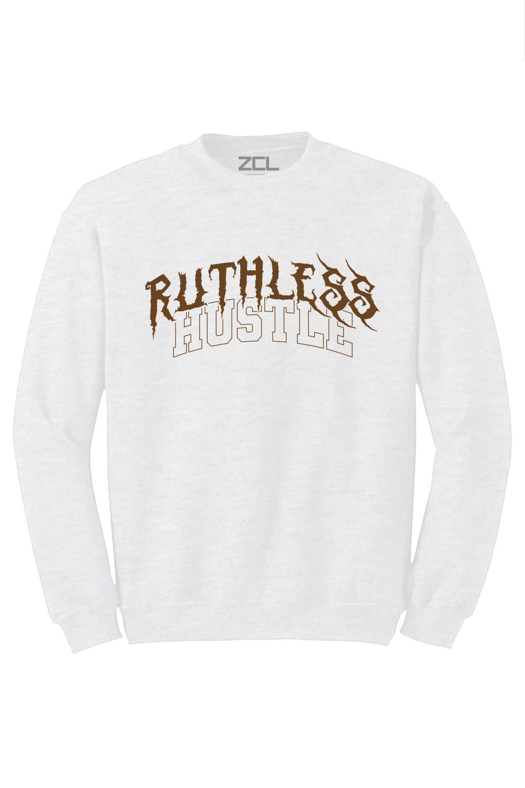 Ruthless Hustle Crewneck Sweatshirt (Brown Logo) - Zamage