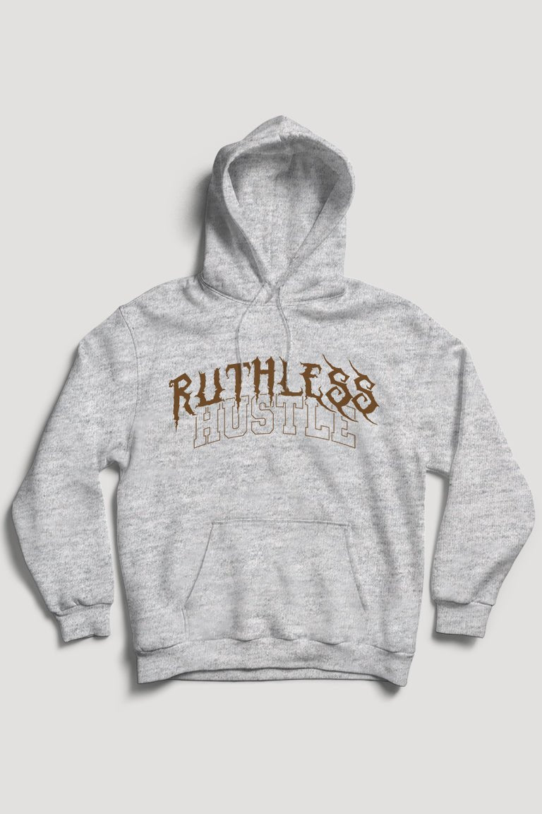 Ruthless Hustle Hoodie (Brown Logo) - Zamage