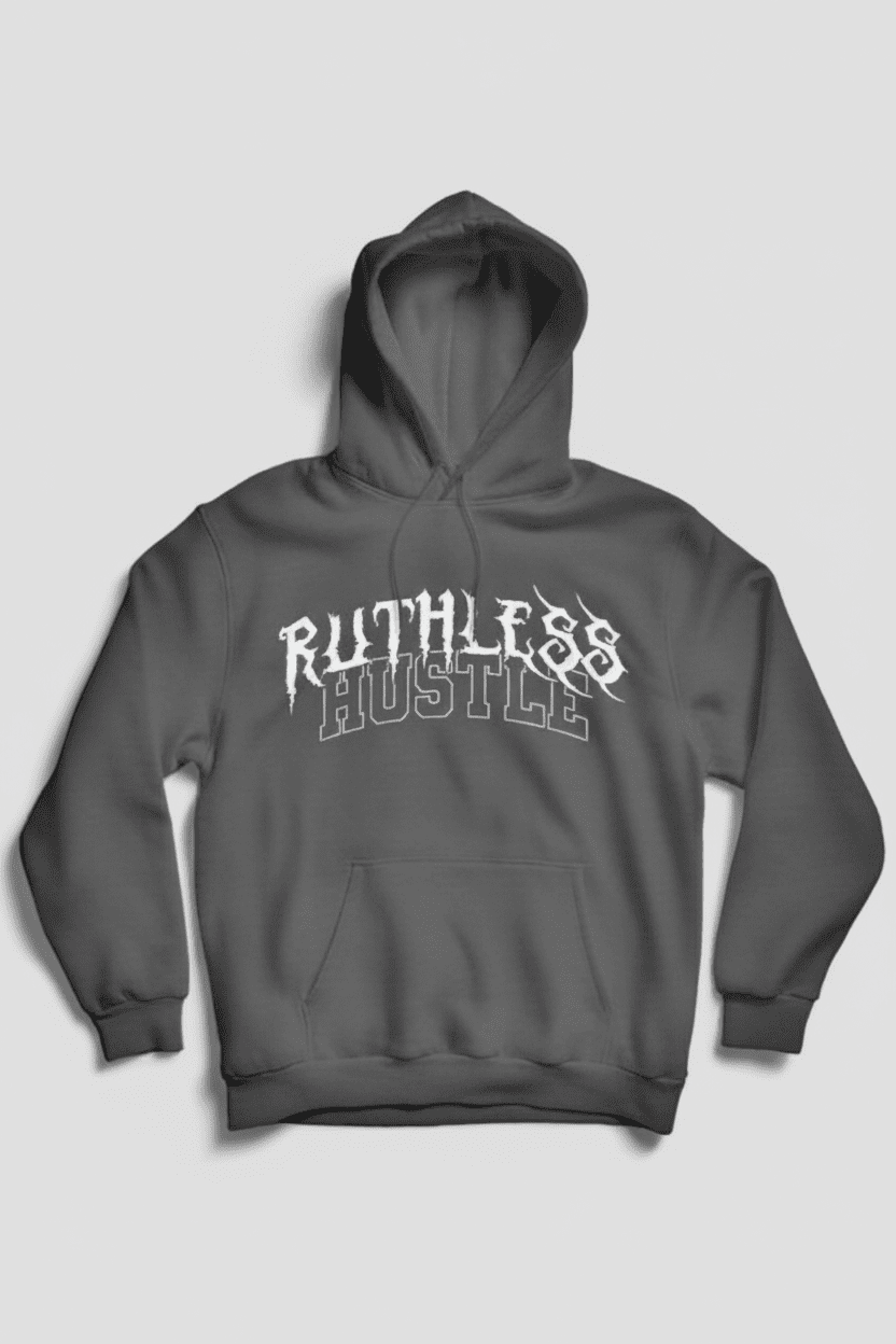 Ruthless Hustle Hoodie (White Logo) - Zamage