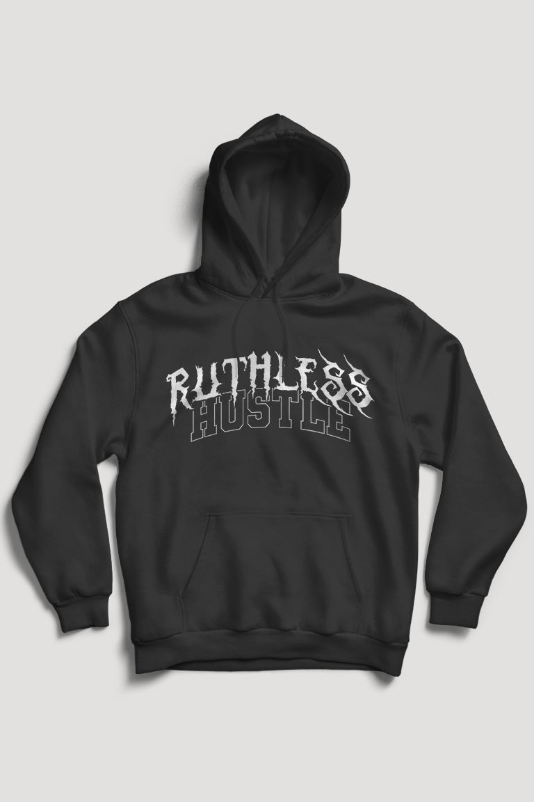 Ruthless Hustle Hoodie (White Logo) - Zamage