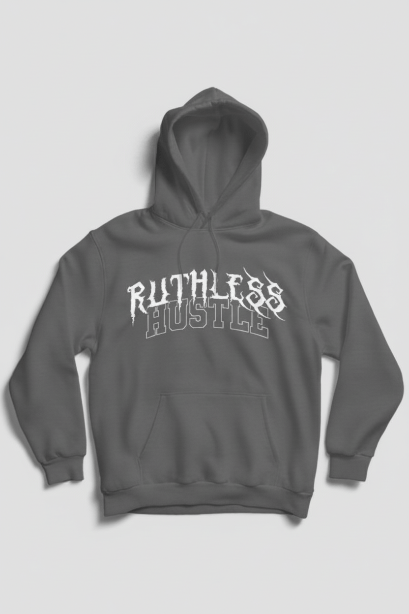 Ruthless Hustle Hoodie (White Logo) - Zamage