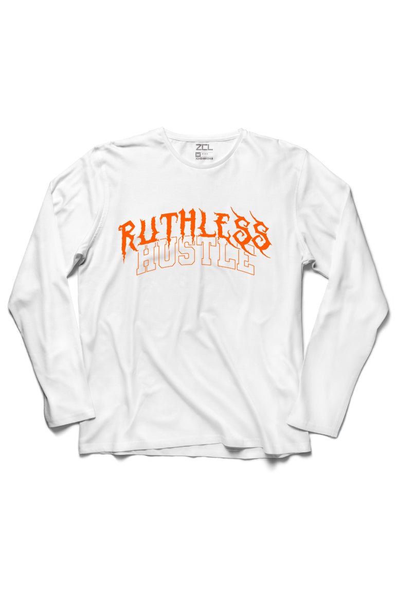 Ruthless Hustle Long Sleeve Tee (Orange Logo) - Zamage