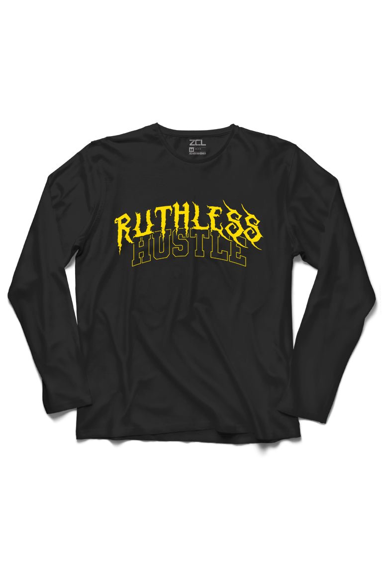 Ruthless Hustle Long Sleeve Tee (Yellow Logo) - Zamage