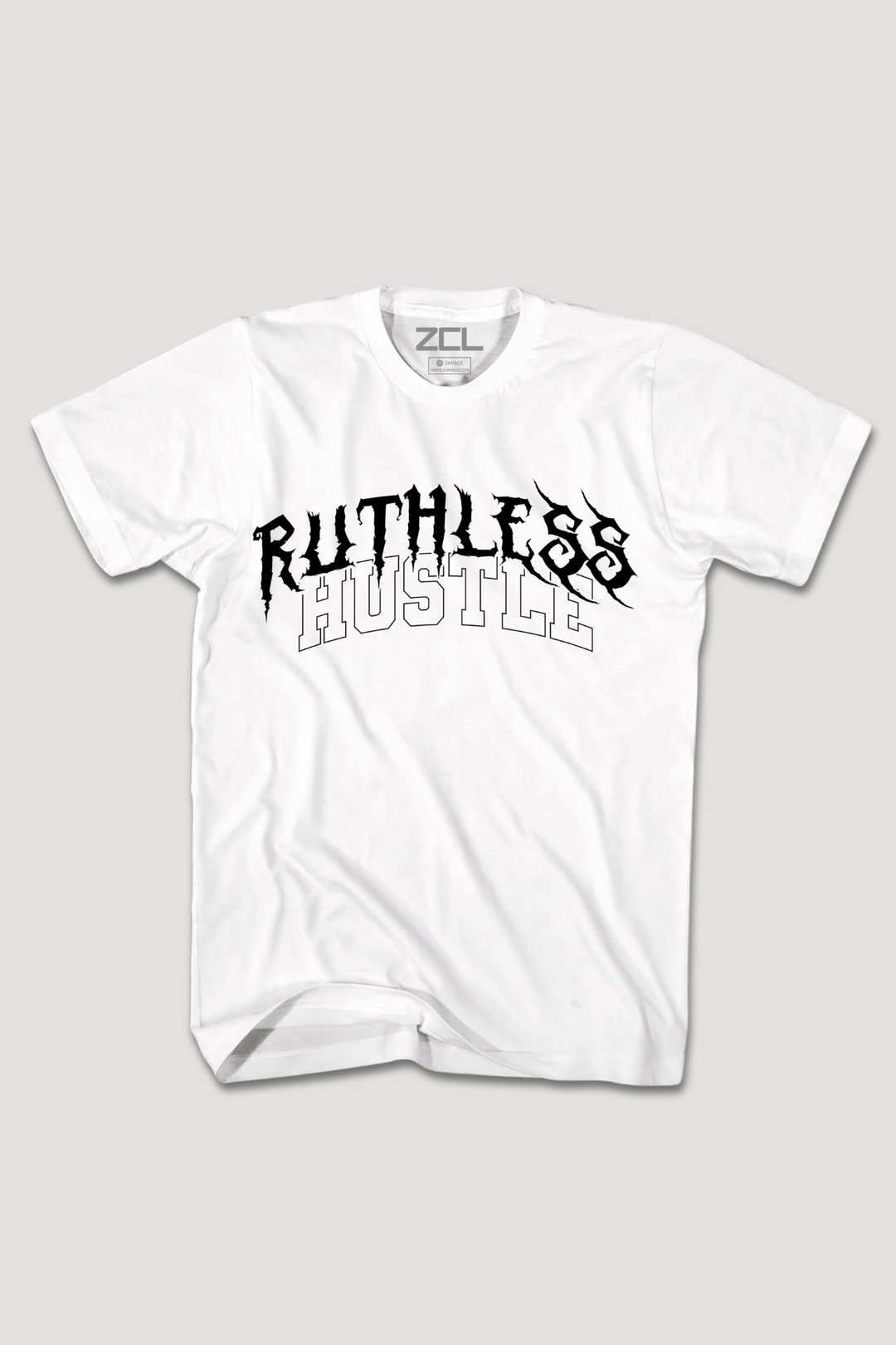 Ruthless Hustle Tee (Black Logo) - Zamage