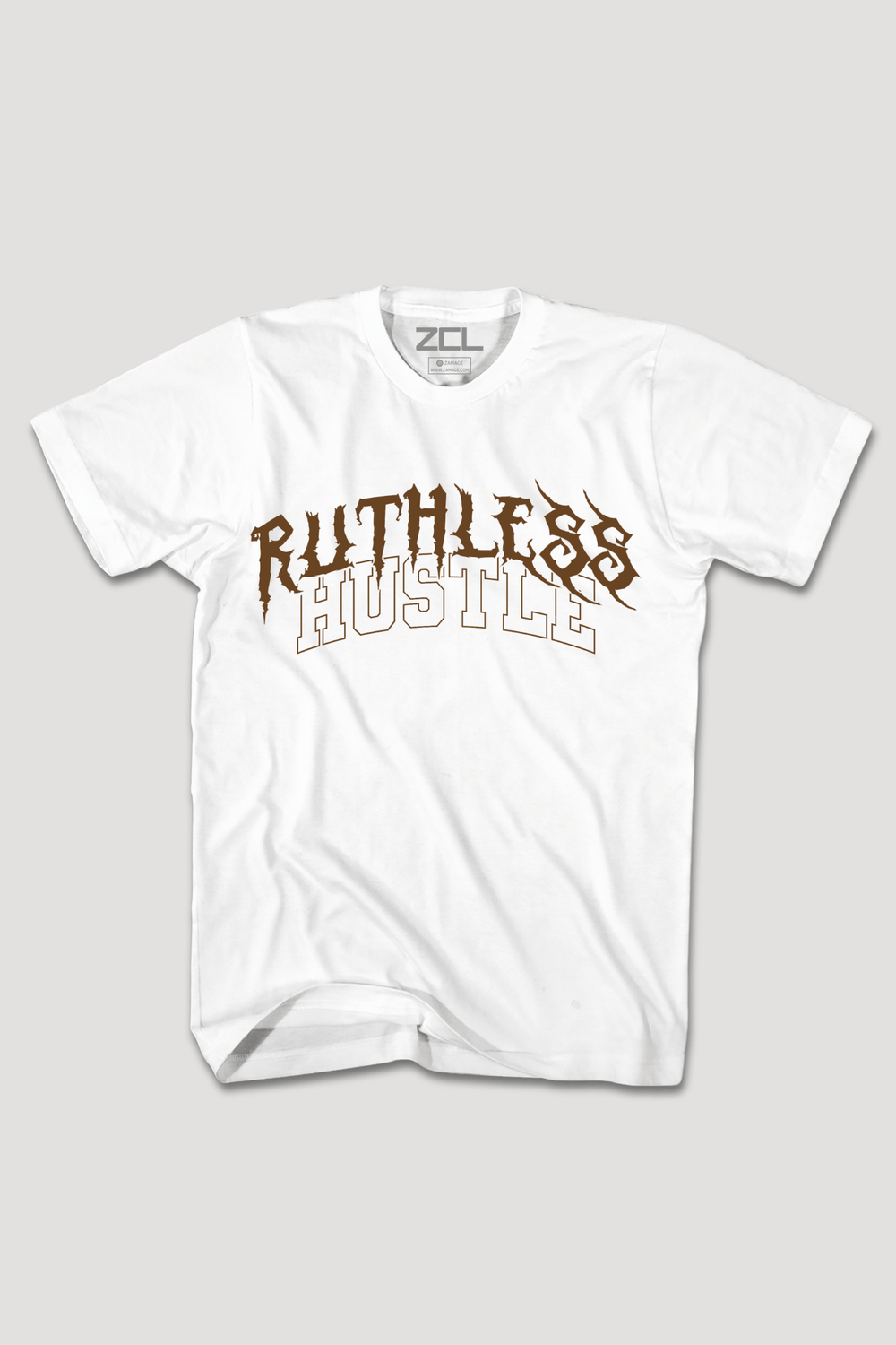 Ruthless Hustle Tee (Brown Logo) - Zamage