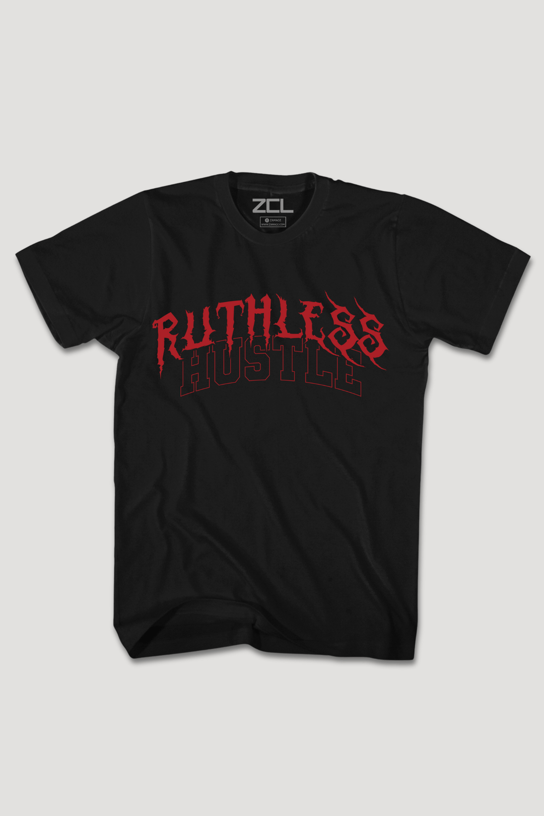 Ruthless Hustle Tee (Red Logo) - Zamage