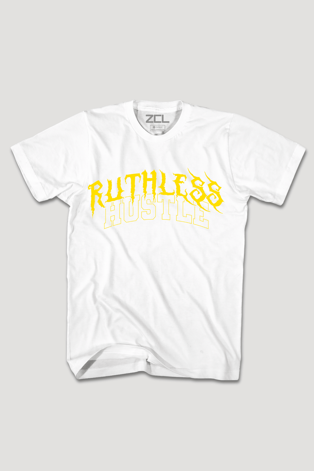 Ruthless Hustle Tee (Yellow Logo) - Zamage