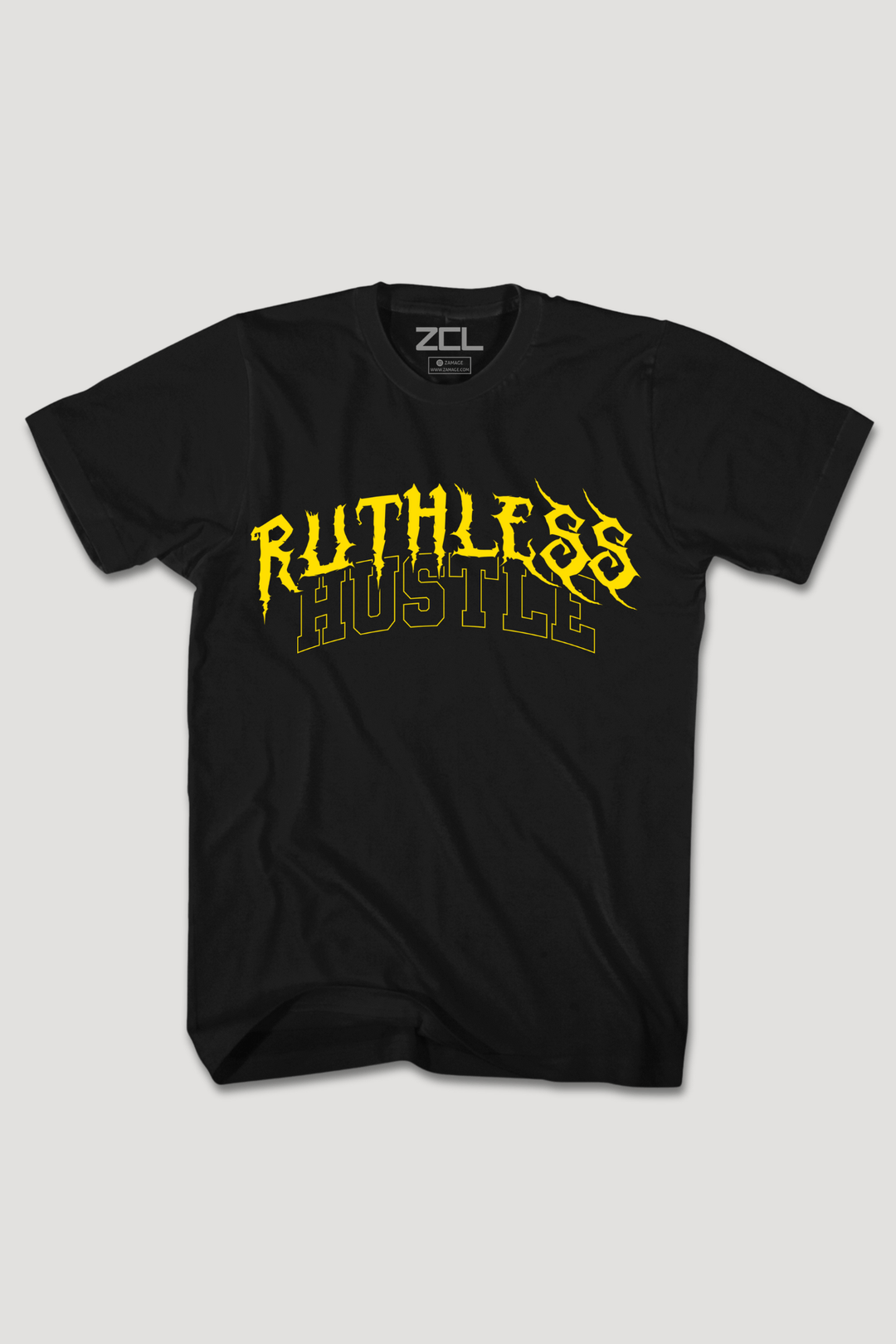 Ruthless Hustle Tee (Yellow Logo) - Zamage