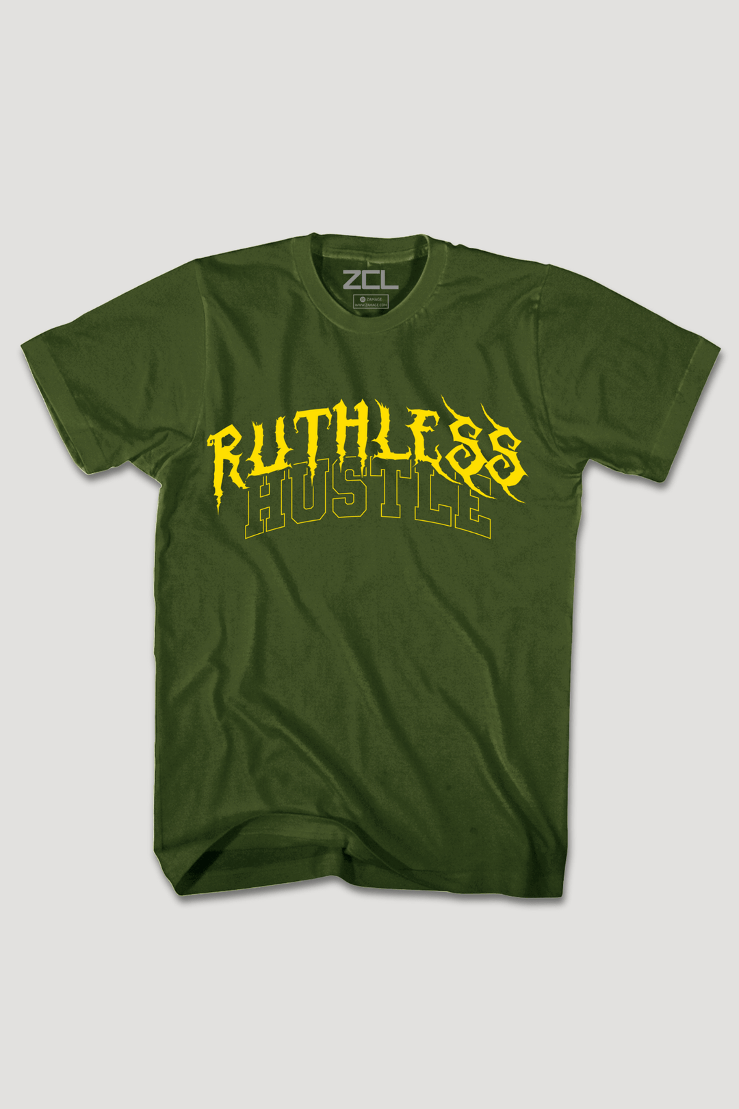 Ruthless Hustle Tee (Yellow Logo) - Zamage