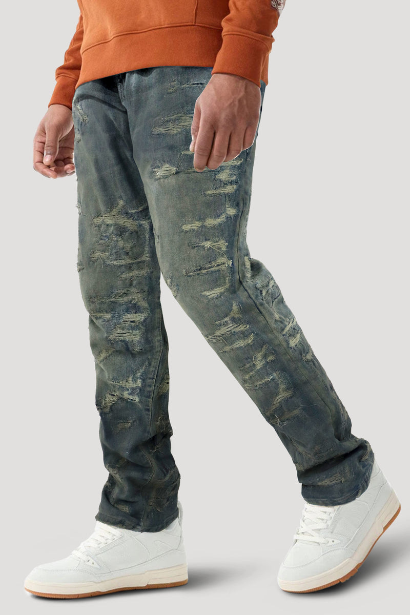 Distressed Relaxed Fit Denim (Sandstorm) (JA2118R)