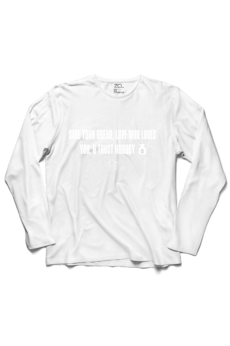 Save Your Bread Long Sleeve Tee (White Logo) - Zamage