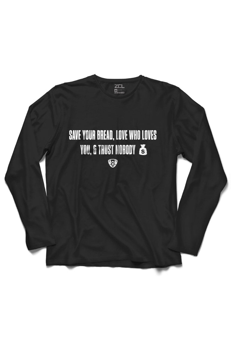 Save Your Bread Long Sleeve Tee (White Logo) - Zamage