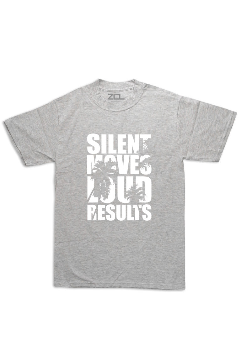 Oversized Silent Moves Loud Results Tee (White Logo) - Zamage