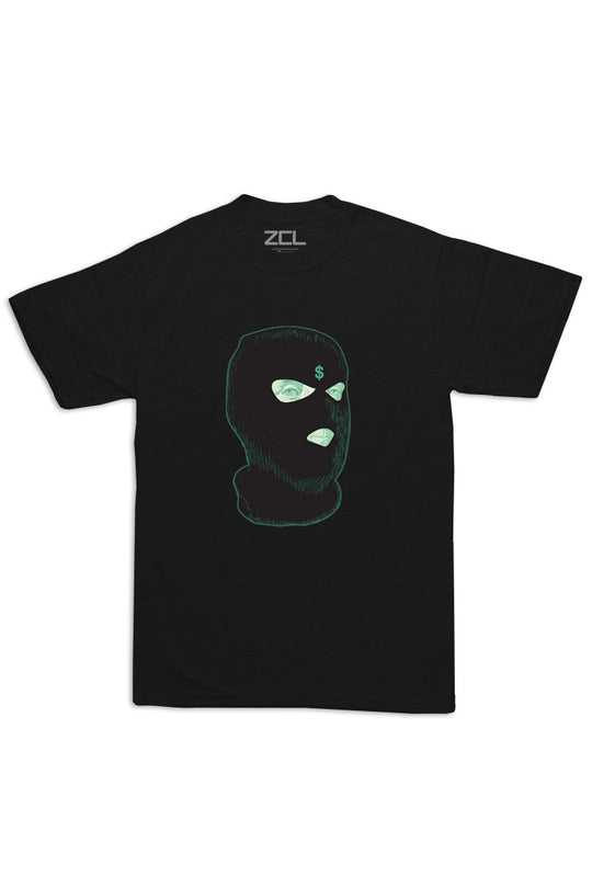 Oversized Ski Mask Money Tee (Black Logo) - Zamage