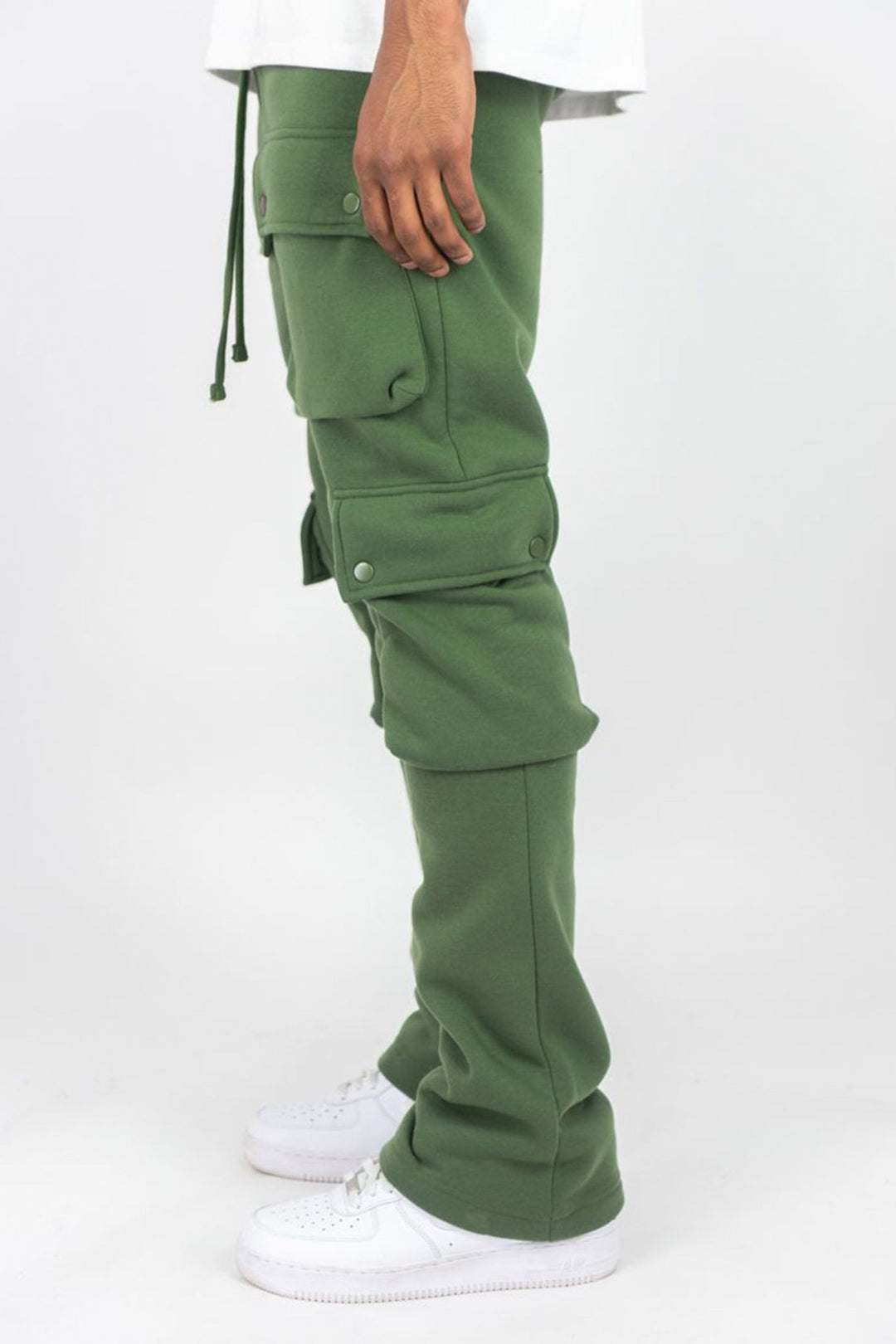 Stacked Cargo Fleece Pant (Olive) - Zamage