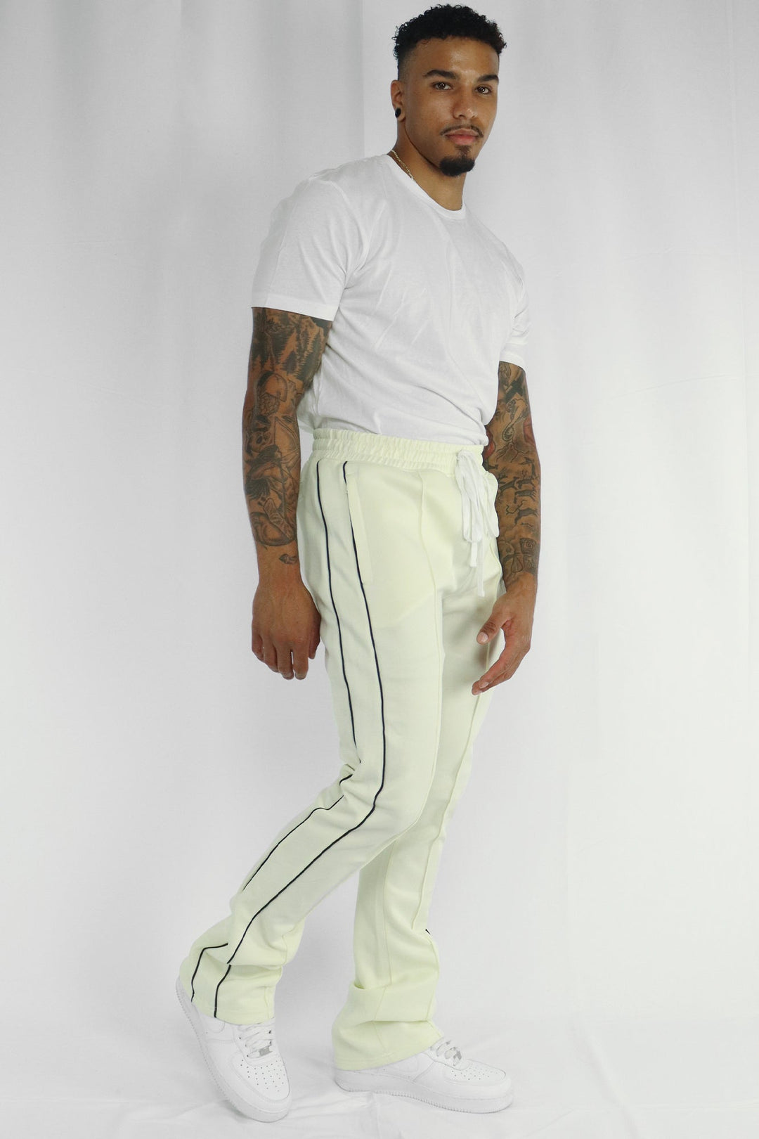 Stacked Track Pant (Cream)(100 - 470) - Zamage