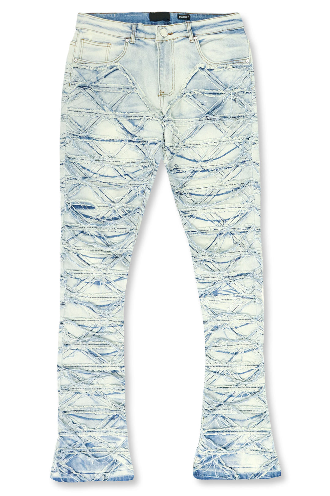 X'D Shredded Stacked Denim (Blue Wash) - Zamage