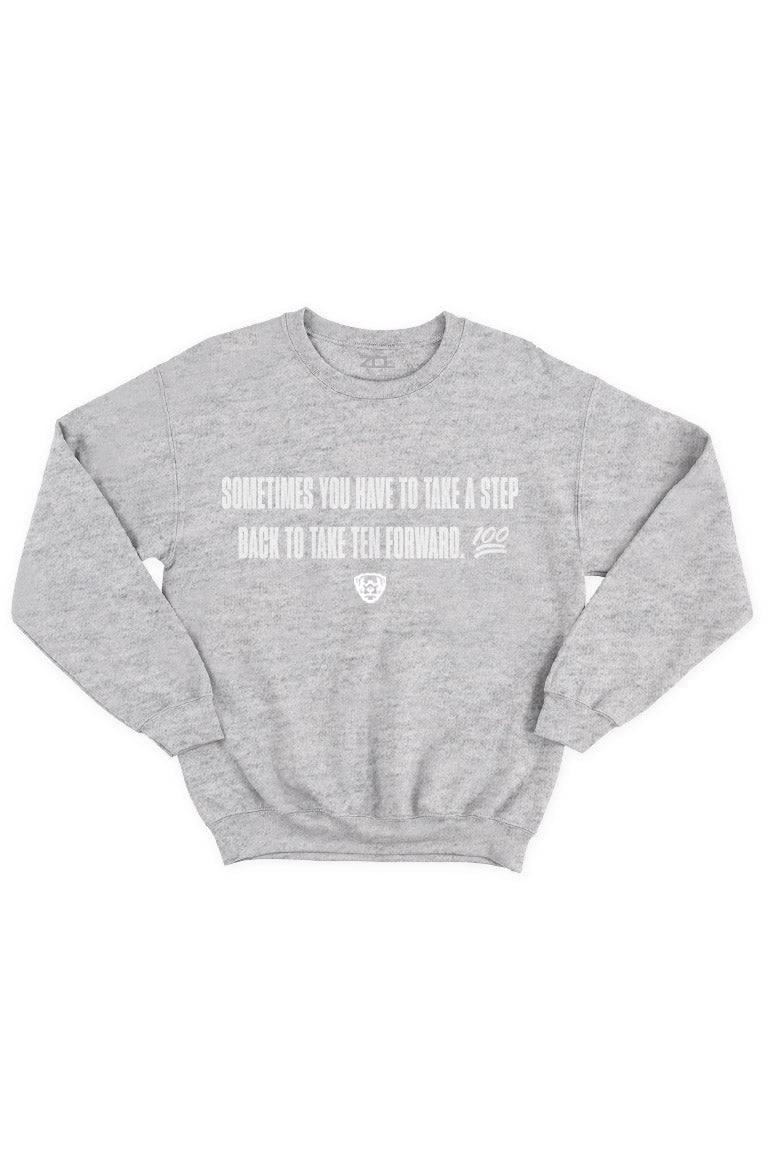 Step Back Crewneck Sweatshirt (White Logo) - Zamage