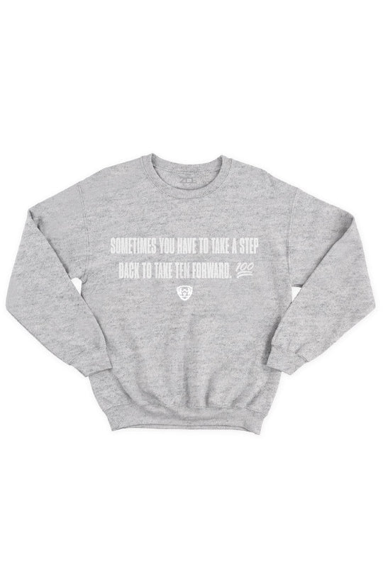 Step Back Crewneck Sweatshirt (White Logo) - Zamage