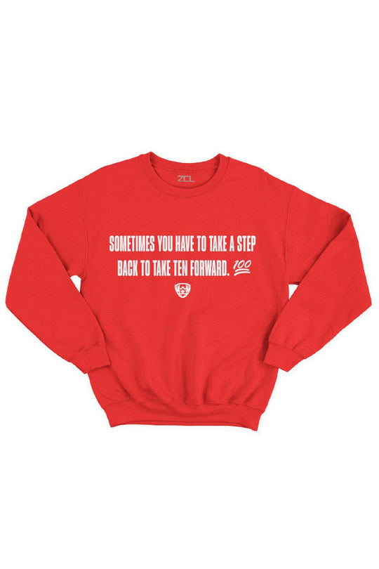 Step Back Crewneck Sweatshirt (White Logo) - Zamage