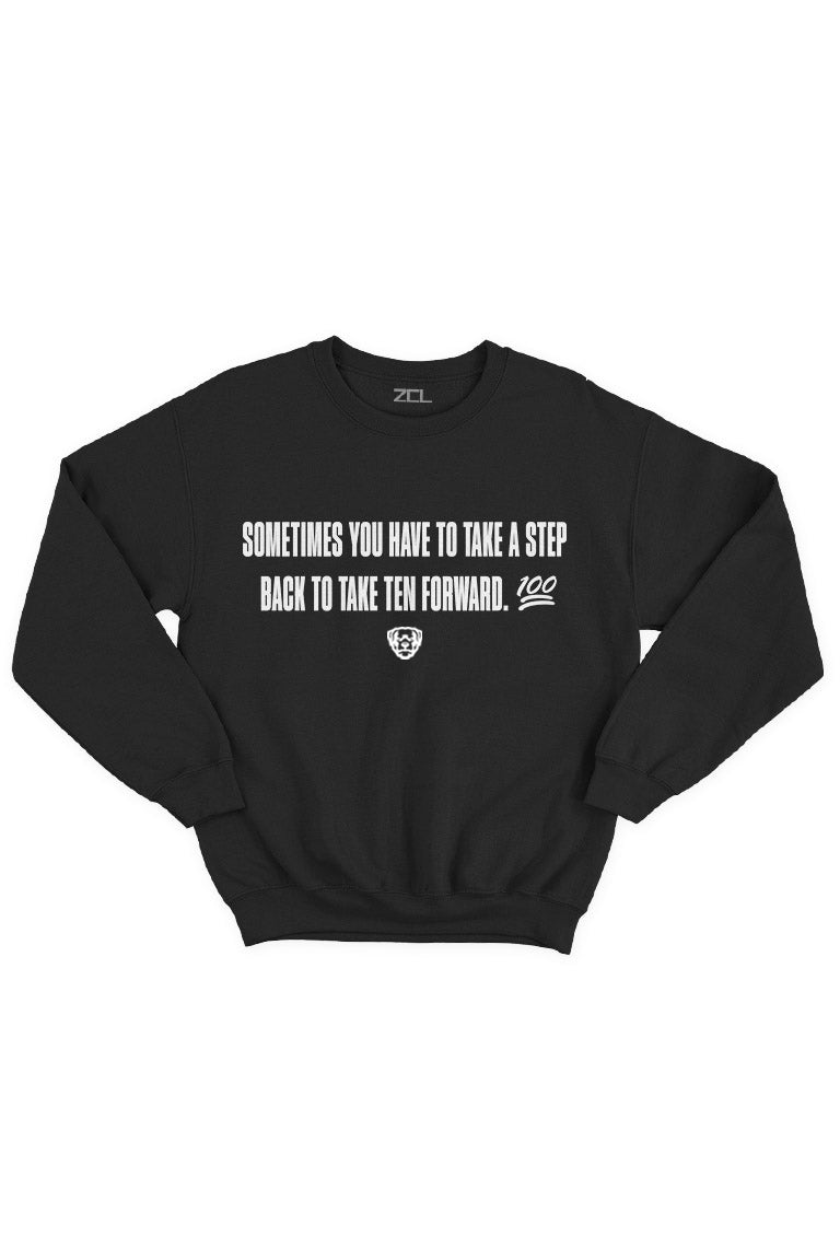 Step Back Crewneck Sweatshirt (White Logo) - Zamage