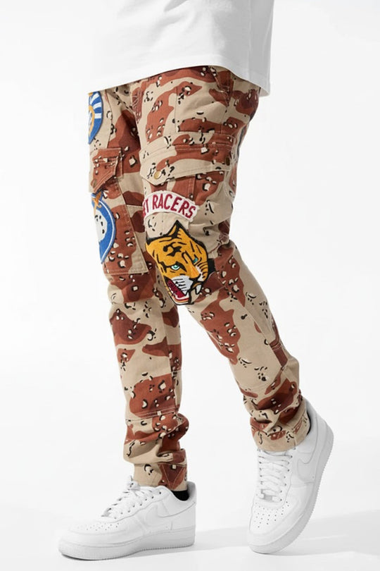 Street Racer Cargo Pocket Slim Fit Denim (Brown Camo) (591551C) - Zamage