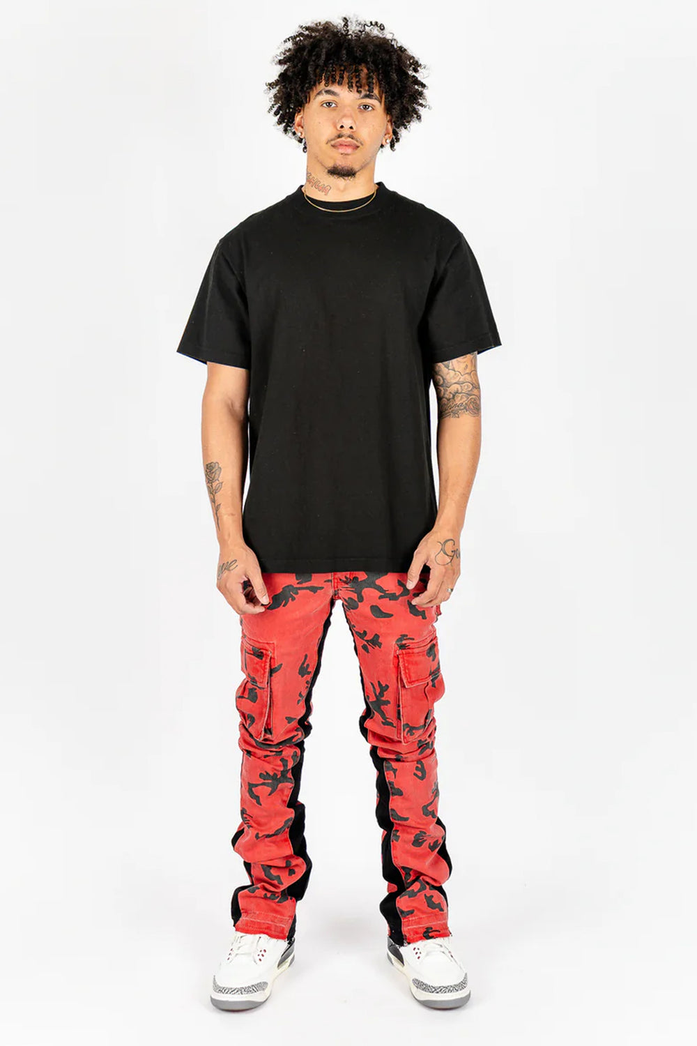 Rockstar Original Super Stacked Camo Cargo Denim (Red Camo)