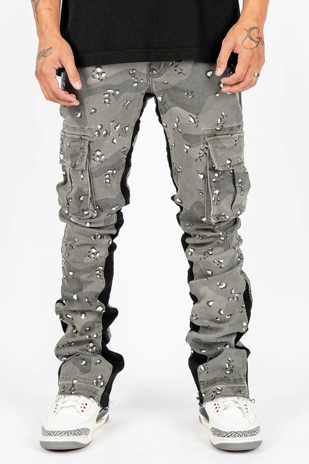 Rockstar Original Super Stacked Camo Cargo Denim (Grey Camo)