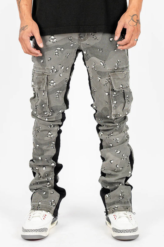 Rockstar Original Super Stacked Camo Cargo Denim (Grey Camo)