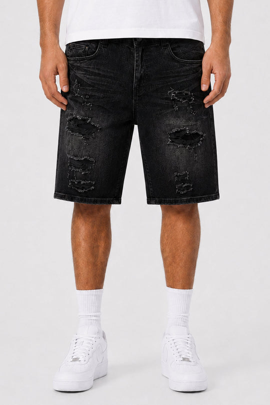 Torn Revival Shorts (Black Wash) (M7615D) - Zamage