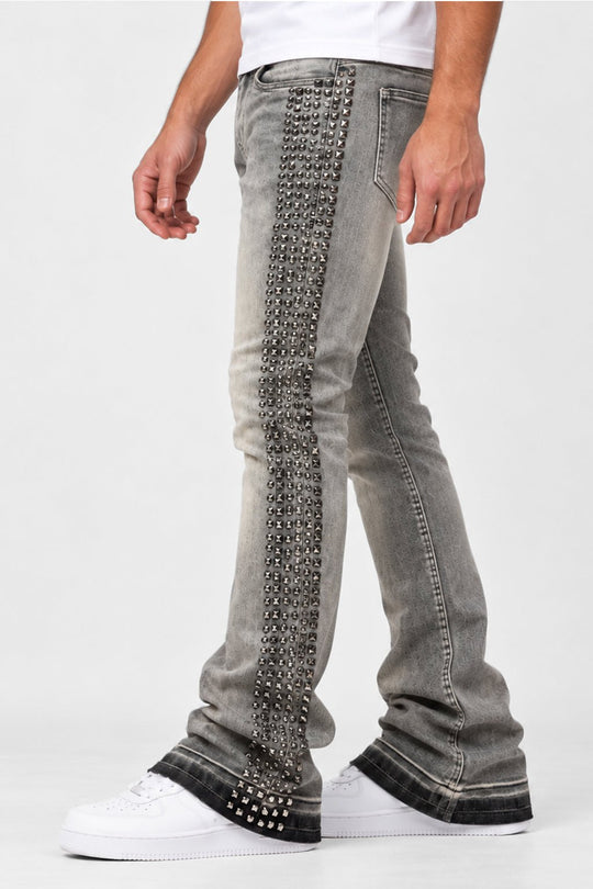 Vanter Stacked Jeans (Antique Grey Wash) - Zamage