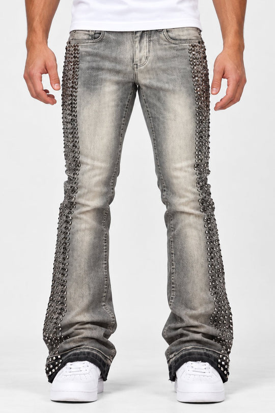 Vanter Stacked Jeans (Antique Grey Wash) - Zamage