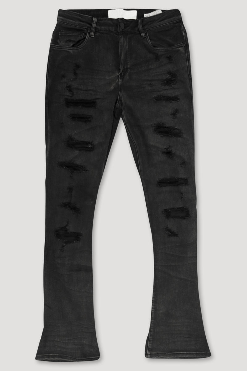 Vertigo Stacked Denim (Black Bleach Wash)