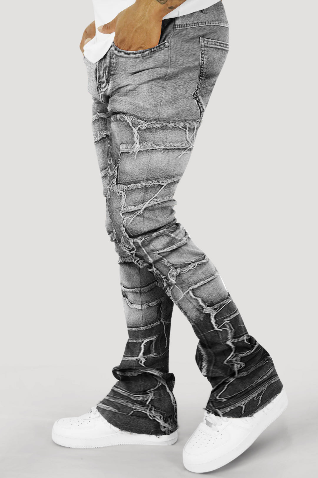 Viper Stacked Denim (Grey Wash) - Zamage