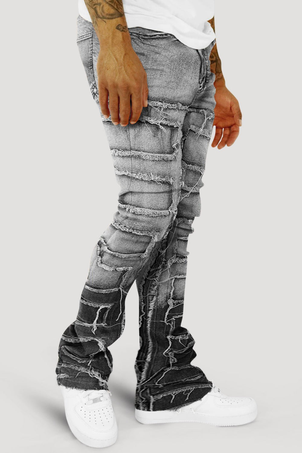 Viper Stacked Denim (Grey Wash) - Zamage