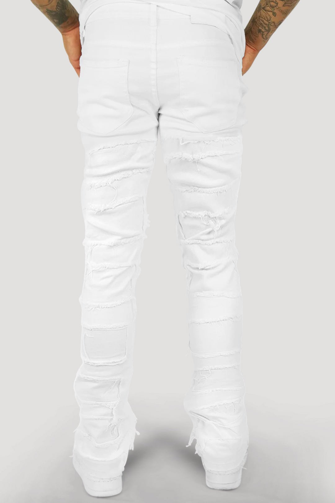 Viper Stacked Denim (White) - Zamage