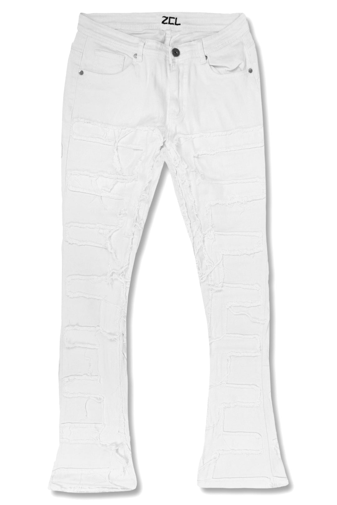 Viper Stacked Denim (White) - Zamage