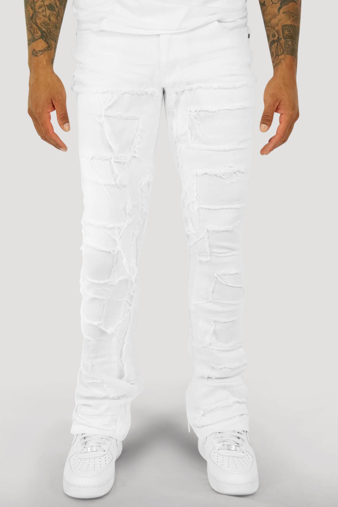 Viper Stacked Denim (White) - Zamage