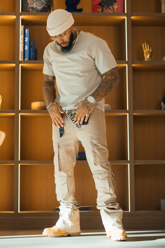 Vortex Cargo Stack Denim Bundle (Black & Grey) - Zamage