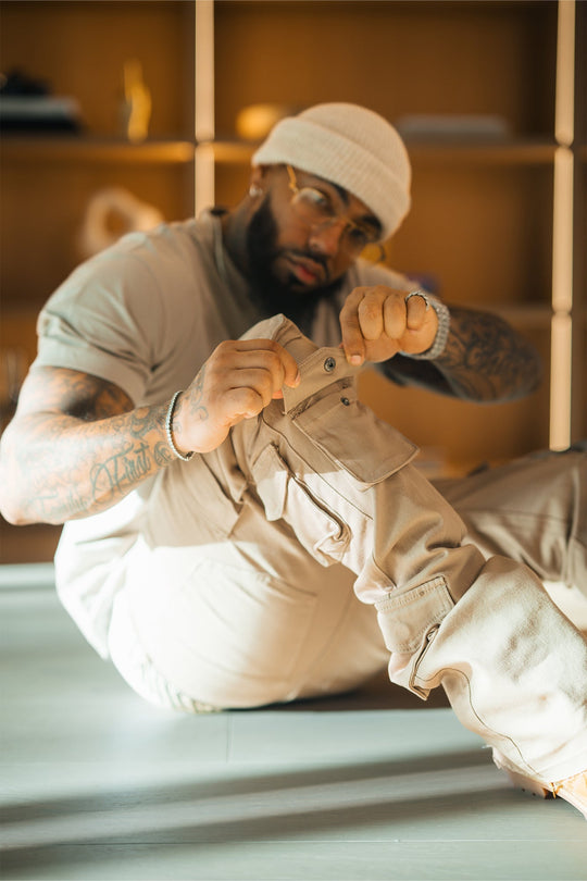 Vortex Cargo Stack Denim Bundle (Black & Grey) - Zamage