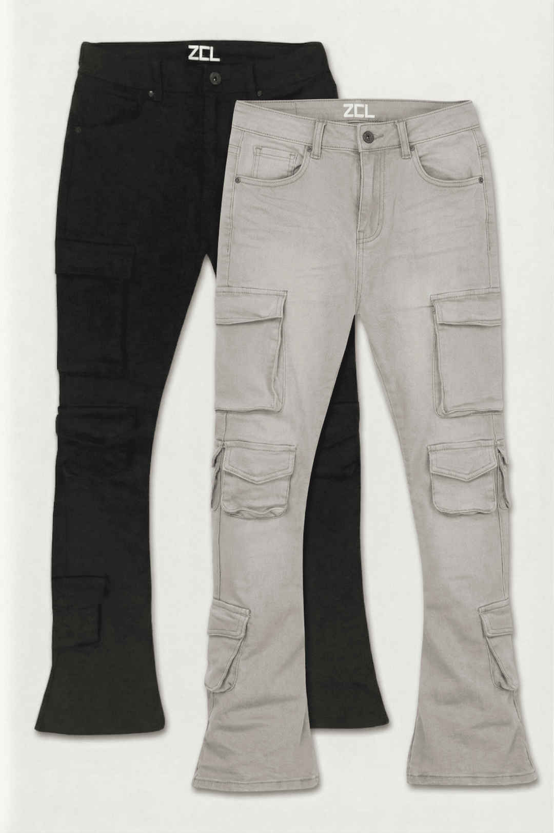 Vortex Cargo Stack Denim Bundle (Black & Grey) - Zamage