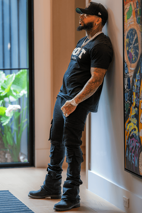 Vortex Cargo Stack Denim Bundle (Black & White) - Zamage