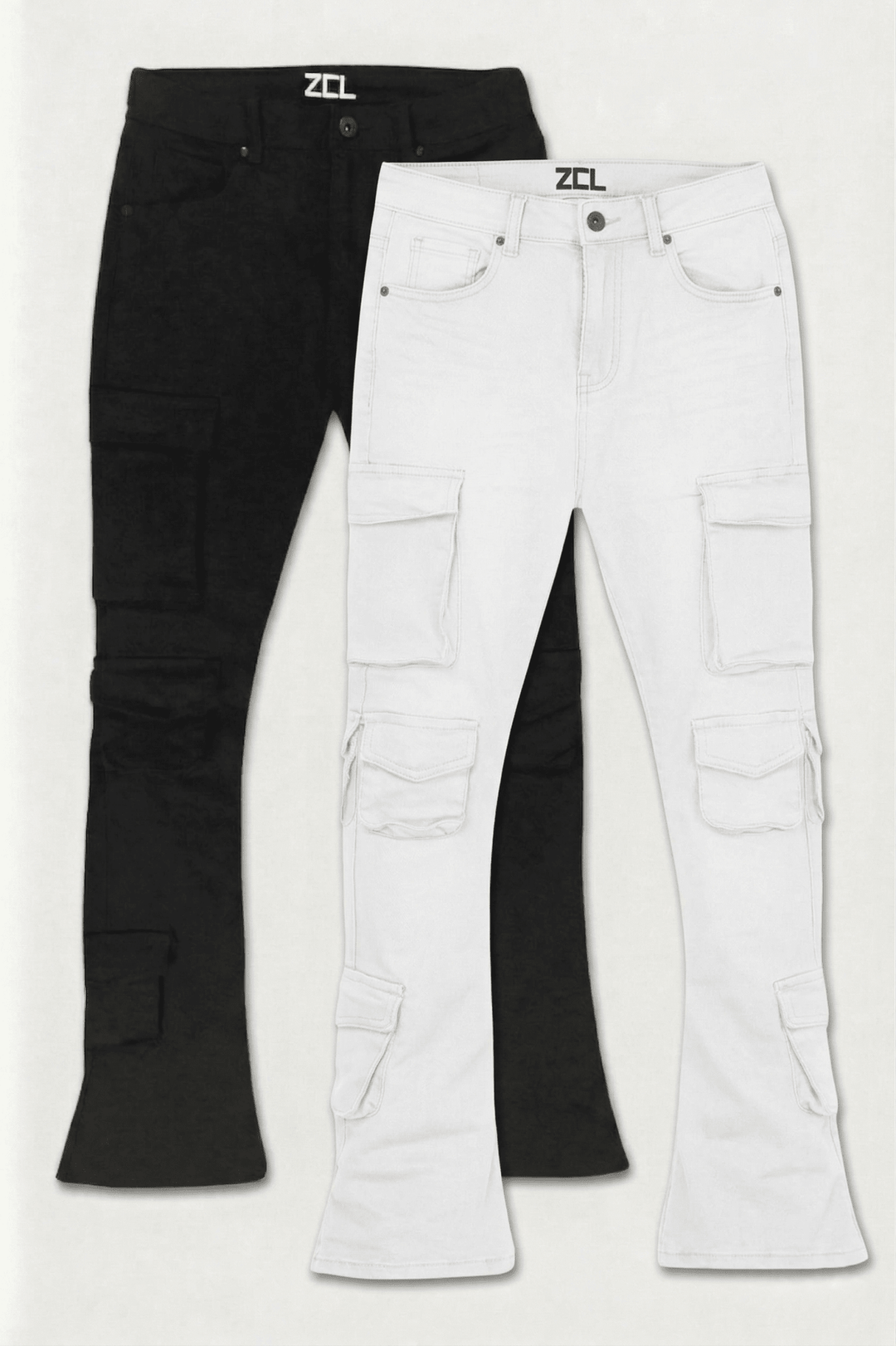 Vortex Cargo Stack Denim Bundle (Black & White) - Zamage