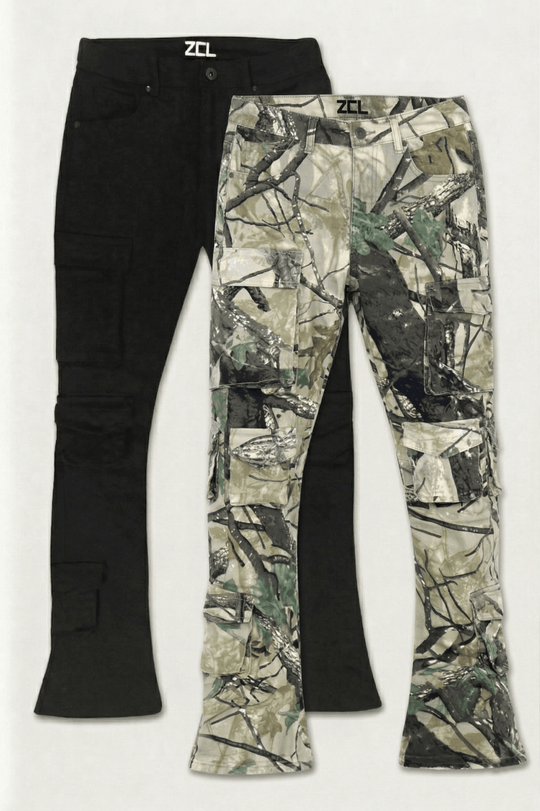 Vortex Cargo Stack Denim Bundle (Black & Woodland) - Zamage