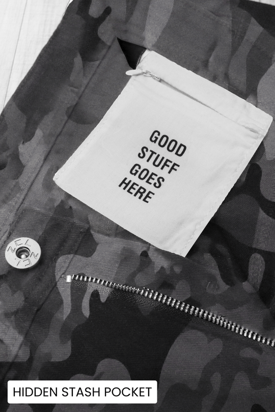 Vortex Cargo Stacked Denim (Black Camo) - Zamage