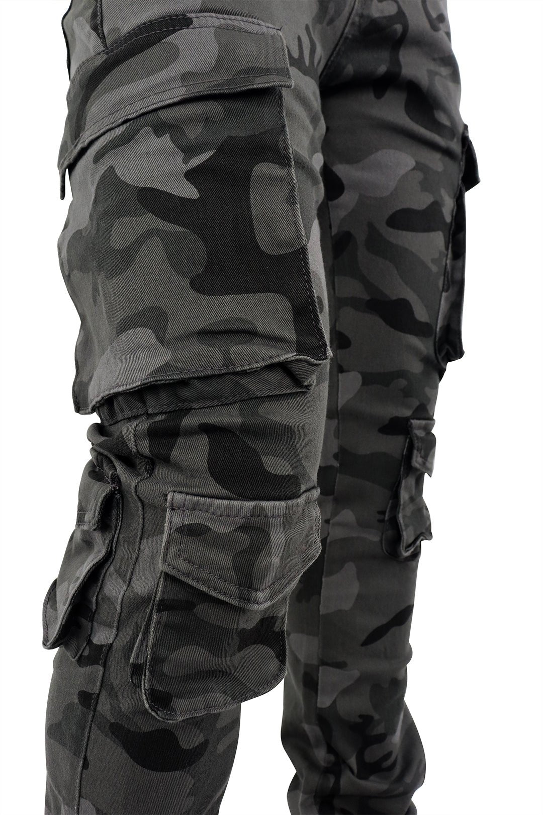 Vortex Cargo Stacked Denim (Black Camo) - Zamage